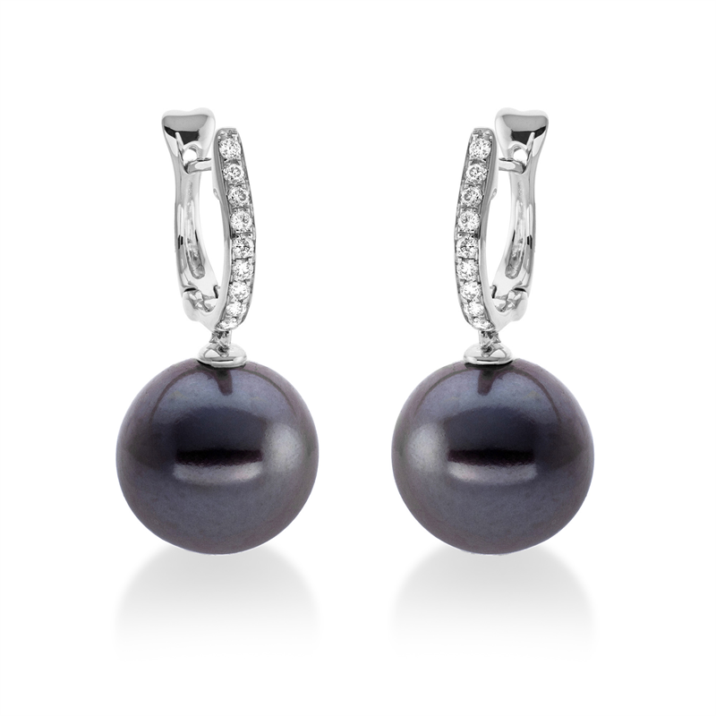 Image 90004611 - Ohrschmuck 18 kt WG, 18 Brillanten 0,18 ct, W-si, 2 TA dunkel 10 ...