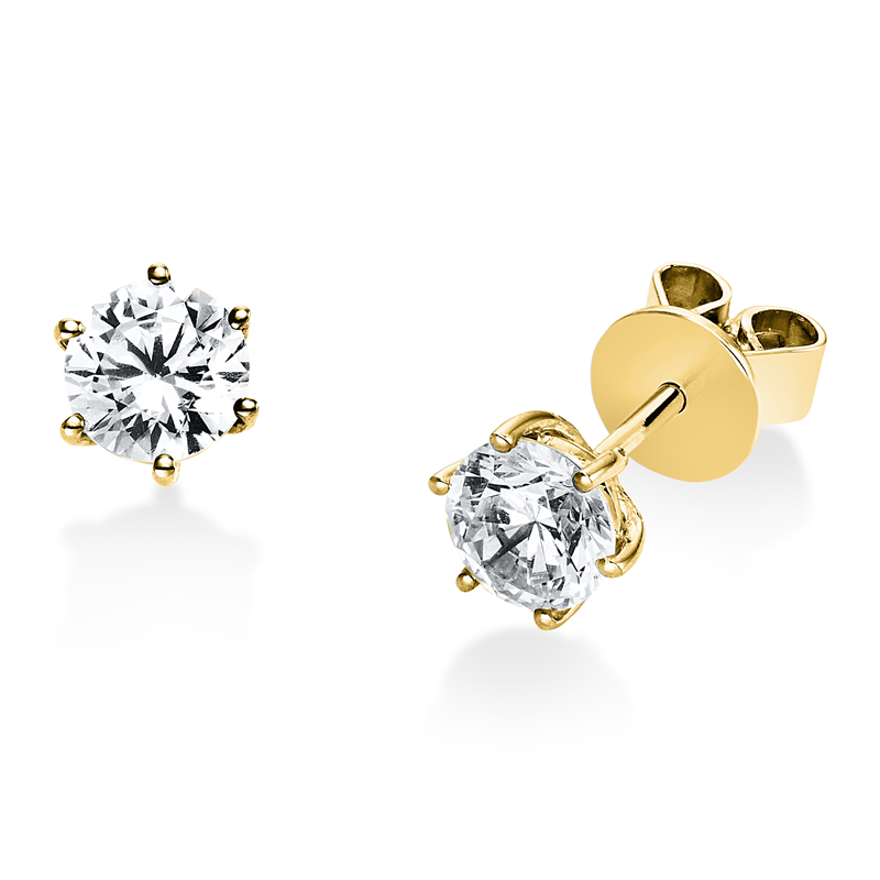 Image 90004755 - Ohrstecker 6er-Krappe 18 kt GG, GIA6522012848 GIA6511790518, 2 Brillanten 1,00 ct, ...