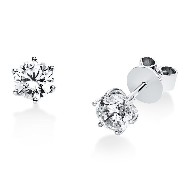 Image 90004756 - Ohrstecker 6er-Krappe 18 kt WG, GIA2526924363 GIA2396185248, 2 Brillanten 1,00 ct, ...