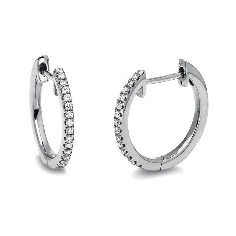 Image 90004620 - Creolen 18 kt WG, 30 Brillanten 0,12 ct, TW-si, H:14,2 mm, B:14,6 mm, S:1,1 ...
