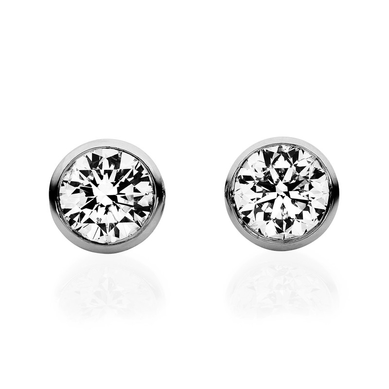 Image 90004621 - Ohrstecker Zarge 14 kt WG V-Zarge, 2 Brillanten 0,10 ct, TW-si =*=*= Unterkategorie: ...