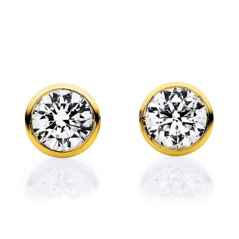 Image 90004622 - Ohrstecker Zarge 18 kt GG V-Zarge, 2 Brillanten 0,30 ct, TW-si =*=*= Unterkategorie: ...