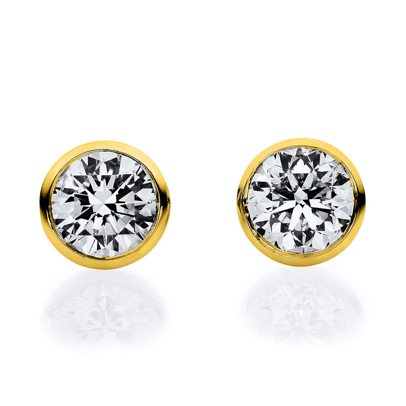 Image 90004623 - Ohrstecker Zarge 14 kt GG, 2 Brillanten 0,35 ct, TW-si =*=*= Unterkategorie: Solitaire, ...