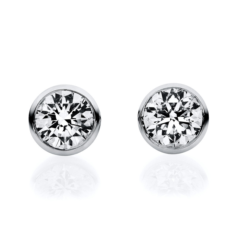 Image 90004627 - Ohrstecker Zarge 18 kt WG V-Zarge, 2 Brillanten 0,40 ct, TW-si =*=*= Unterkategorie: ...