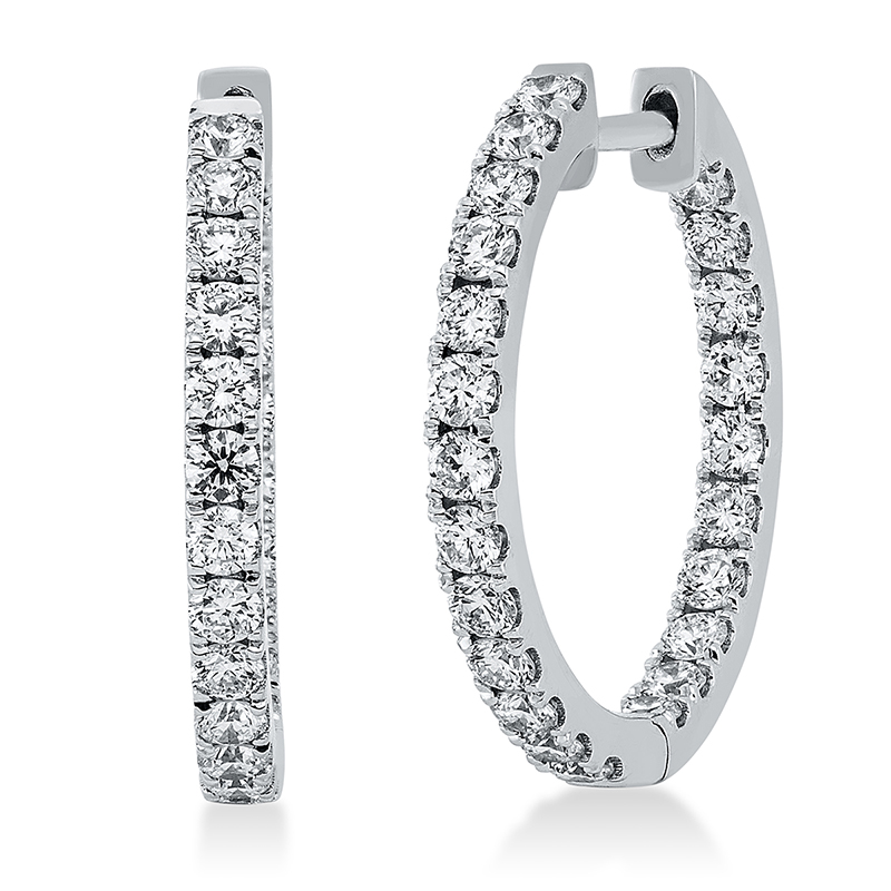 Image 90004632 - Creolen 18 kt WG, 46 Brillanten 1,20 ct, TW-si, H:19,3 mm, B:19,8 mm, S:2,1 ...