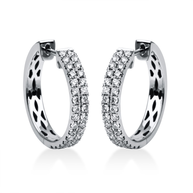 Image 90004633 - Creolen 18 kt WG, 64 Brillanten 0,90 ct, TW-si =*=*= Unterkategorie: Pavé, ...