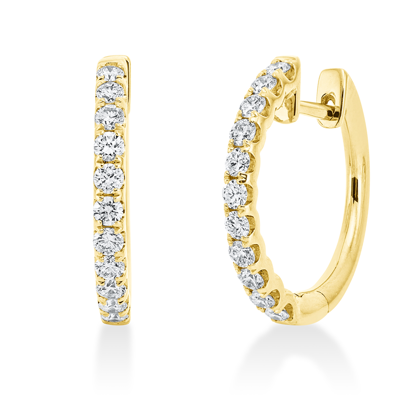 Image 90004779 - Creolen 18 kt GG, 22 Brillanten 0,71 ct, TW-si, H:18,6 mm, B:18,5 mm, S:2,0 ...