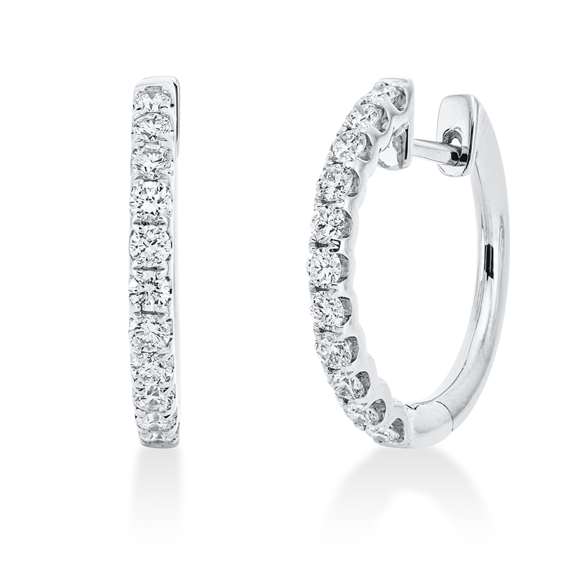 Image 90004780 - Creolen 18 kt WG, 22 Brillanten 0,70 ct, TW-si, H:18,6 mm, B:18,5 mm, S:2,0 ...