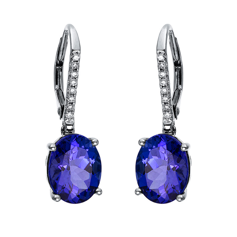 Image 90004785 - Ohrschmuck 4er-Krappe 18 kt WG, 16 Brillanten 0,08 ct, TW-si, 2 Tansanit 5,22 ct blau, ...