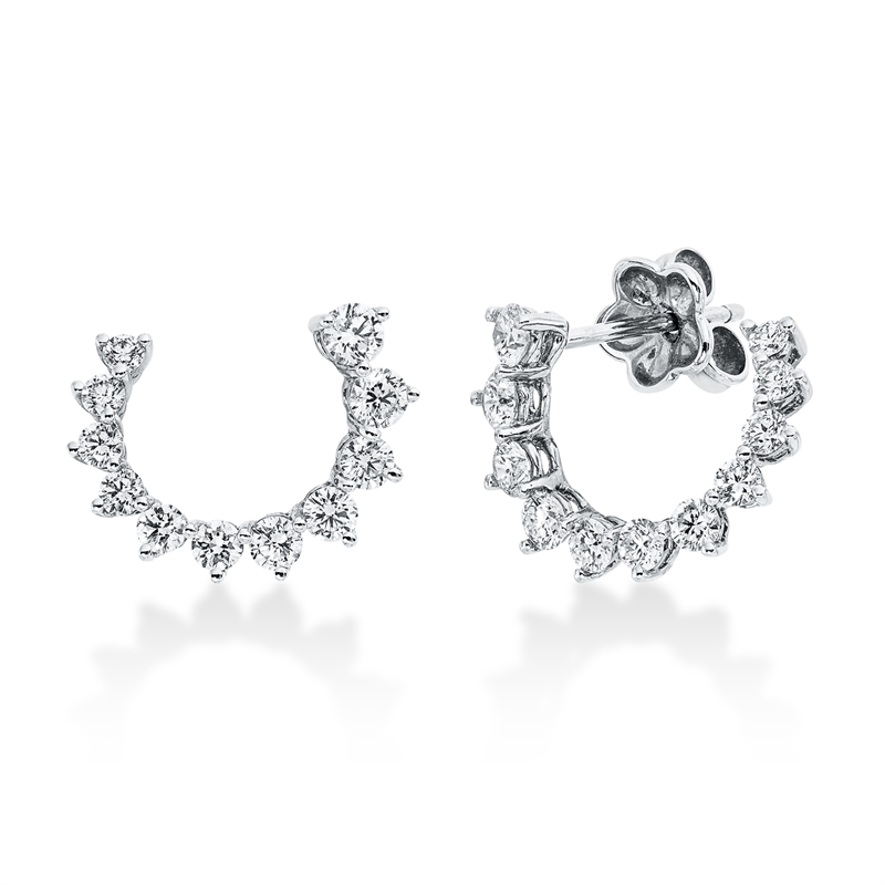 Image 90004787 - Ohrstecker 18 kt WG, 22 Brillanten 0,96 ct, TW-vsi, H:15,0 mm, B:14,3 ...