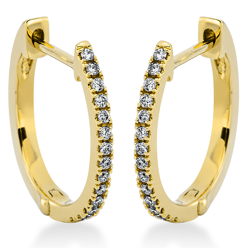 Image 90004853 - Creolen 18 kt GG, 28 Brillanten 0,14 ct, TW-si, H:13,4 mm, B:12,7 mm, S:1,2 ...