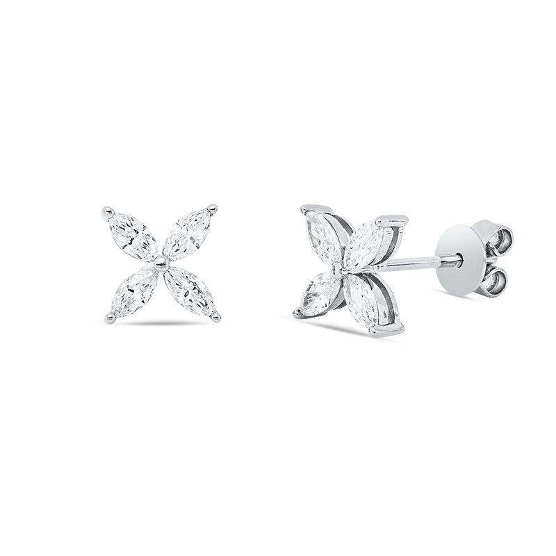 Image 90004856 - Ohrstecker 18 kt WG, 8 Navette 0,62 ct, TW-si =*=*= Unterkategorie: Modern Woman, ...