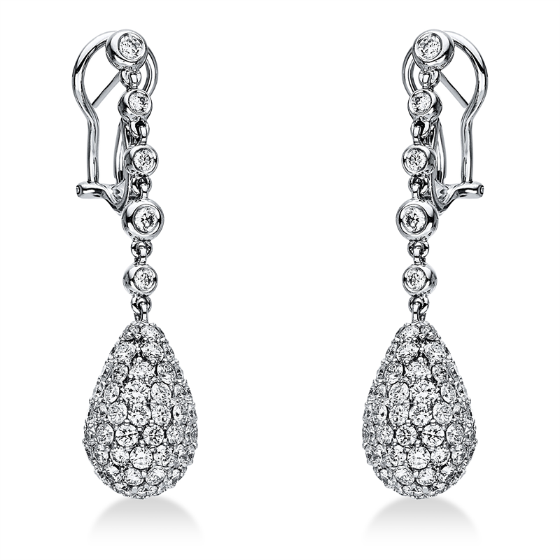Image 90004860 - Ohrschmuck 18 kt WG, 198 Brillanten 7,83 ct, TW-vsi/si =*=*= Unterkategorie: Pavé, ...