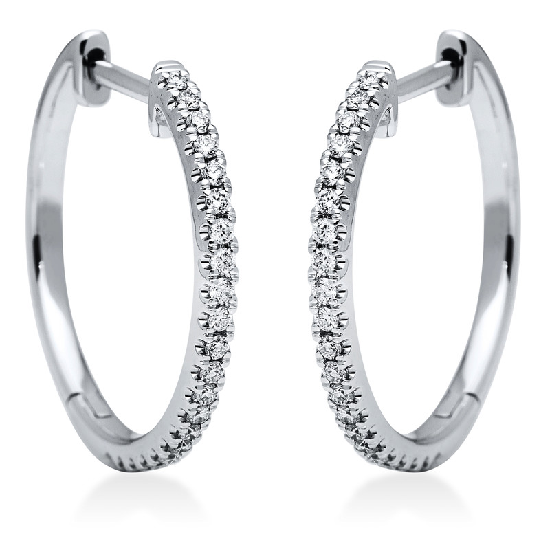 Image 90004862 - Creolen 18 kt WG, 42 Brillanten 0,26 ct, TW-vsi, H:18,4 mm, B:19,6 mm, S:1,5 ...