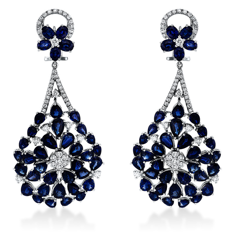 Image 90004795 - Ohrschmuck 18 kt WG, Fassung teils schwarz rhodinie, 98 Brillanten 1,77 ct, TW-vsi, 10 ...