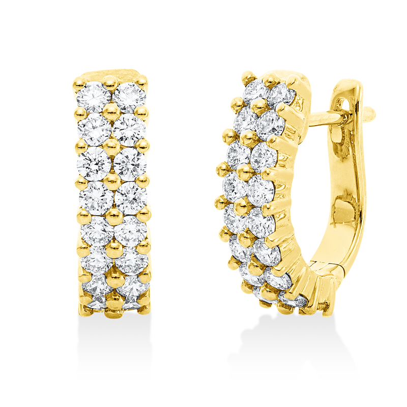Image 90004798 - Creolen 18 kt GG, 36 Brillanten 1,07 ct, TW-si, H:14,7 mm, B:12,7 mm, S:4,4 ...