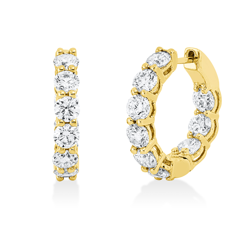 Image 90004799 - Creolen 18 kt GG, 18 Brillanten 3,32 ct, TW-si, H:18,2 mm, B:18,9 mm, S:3,5 ...