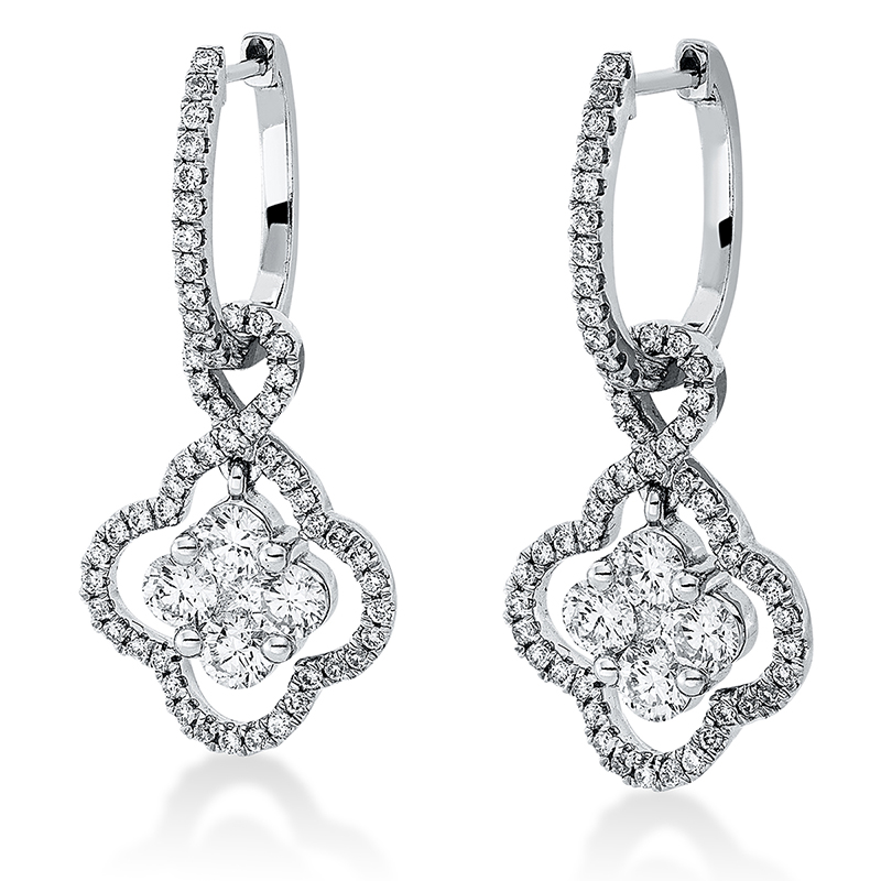 Image 90004806 - Ohrschmuck 18 kt WG, 8 Brillanten 0,97 ct, TW-si, 2 Princ. 0,11 ct, TW-si, 108 Brillanten ...