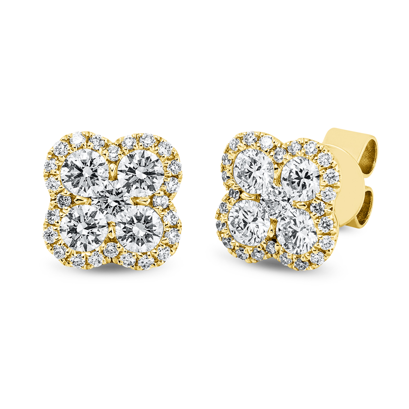 Image 90004818 - Ohrstecker 18 kt GG, 8 Brillanten 0,90 ct, TW-si, 2 Brillanten 0,13 ct, TW-si, 48 ...