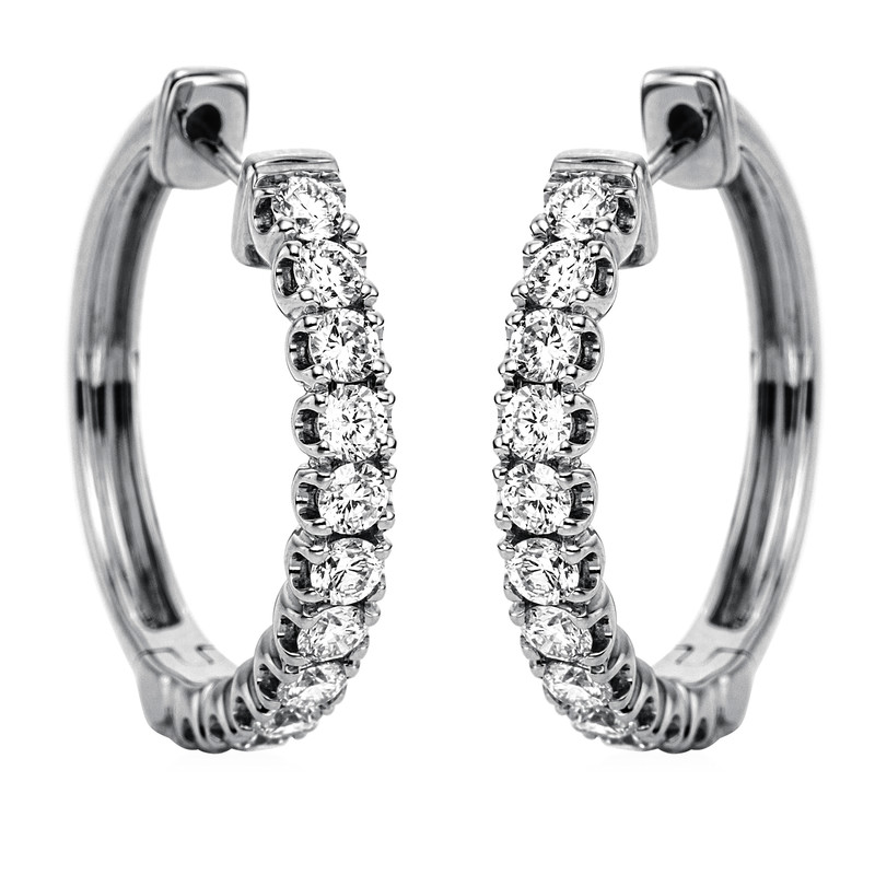 Image 90004821 - Creolen 18 kt WG, 22 Brillanten 1,02 ct, TW-si, H:20,9 mm, B:21,5 mm, S:3,3 ...