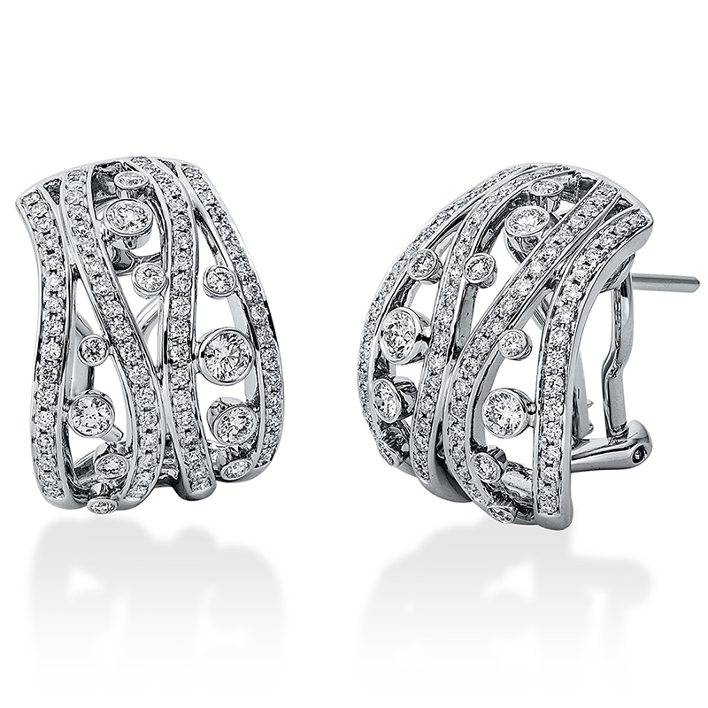 Image 90004823 - Creolen 18 kt WG, 160 Brillanten 0,95 ct, TW-vsi, H:17,8 mm, B:13,4 ...