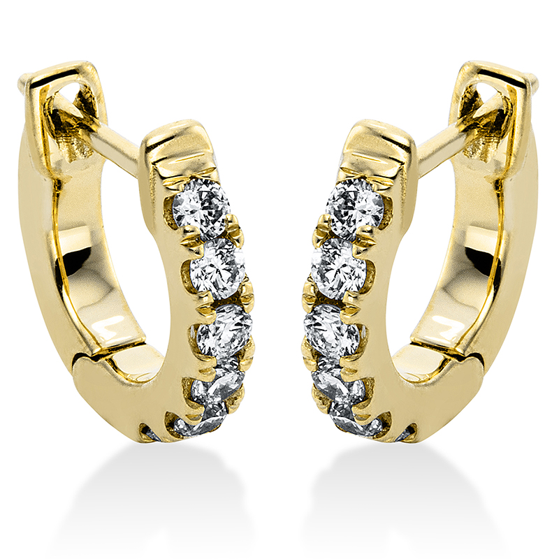 Image 90004828 - Creolen 18 kt GG, 12 Brillanten 0,21 ct, TW-si, H:9,6 mm, B:10,3 mm, S:1,9 ...