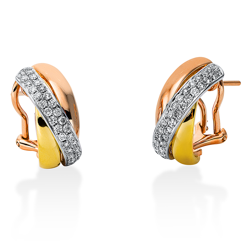 Image 90004831 - Creolen 18 kt WG GG RG, 60 Brillanten 0,66 ct, TW-si, H:17,2 mm, B:7,6 ...