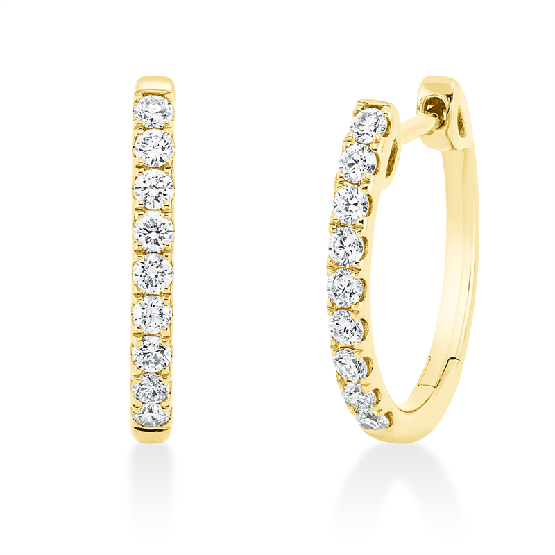 Image 90004841 - Creolen 18 kt GG, 18 Brillanten 0,52 ct, TW-si, H:17,6 mm, B:16,3 mm, S:2,0 ...