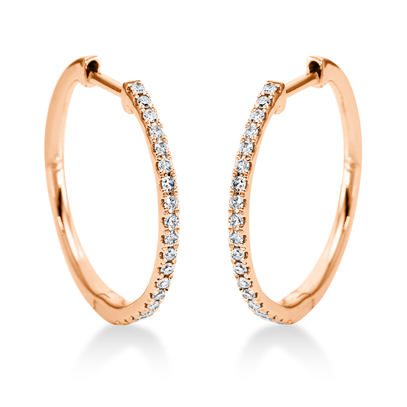 Image 90004863 - Creolen 18 kt RG, 38 Diamanten 0,13 ct, TW-si, H:17,0 mm, B:18,0 mm, S:1,3 ...