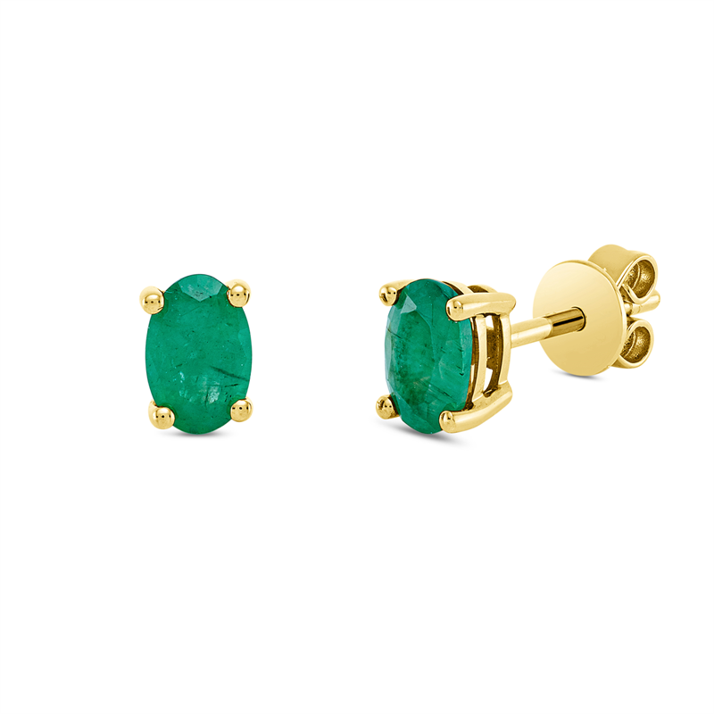 Image 90004869 - Ohrstecker 4er-Krappe 18 kt GG, 2 Smaragde 0,90 ct grün =*=*= Unterkategorie: ...