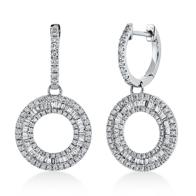 Image 90004872 - Ohrschmuck 18 kt WG, 87 Trapeze 0,52 ct, TW-si, 142 Brillanten 0,55 ct, ...