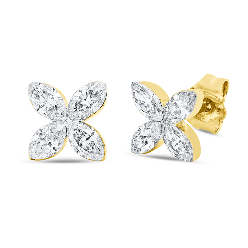 Image 90004878 - Ohrstecker 18 kt GG, 8 Navette 0,88 ct, TW-si =*=*= Unterkategorie: Modern Woman, ...