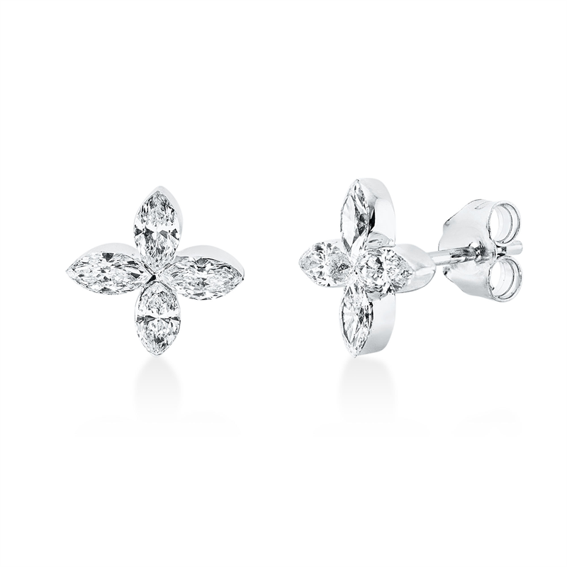 Image 90004883 - Ohrstecker 18 kt WG, 8 Navette 0,96 ct, TW-si =*=*= Unterkategorie: Modern Woman, ...