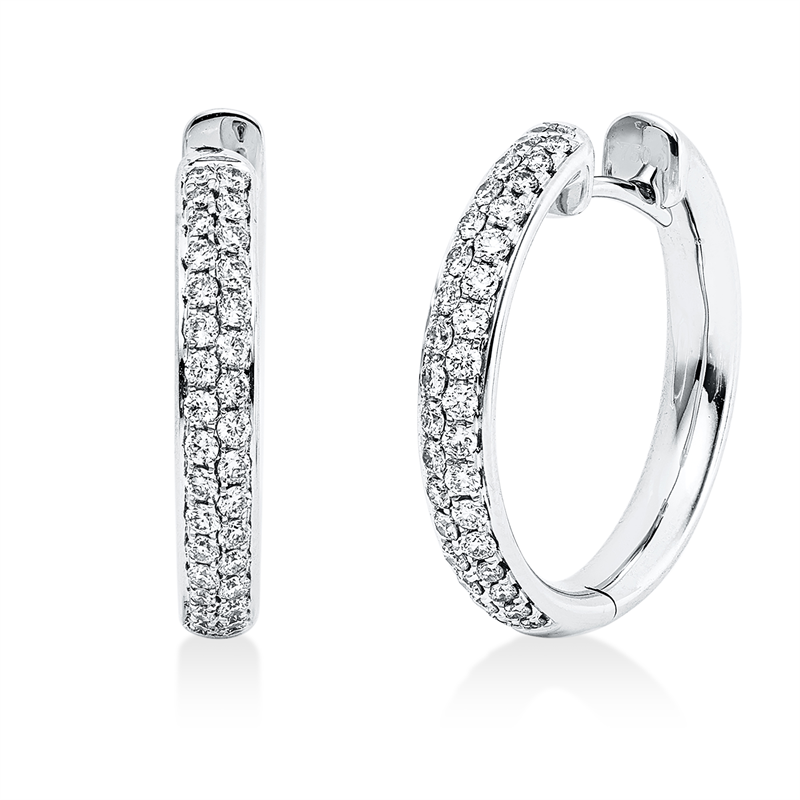 Image 90004891 - Creolen 18 kt WG, 66 Brillanten 0,51 ct, TW-vsi, H:19,4 mm, B:20,2 mm, S:3,1 mm, Ø:20,0 ...