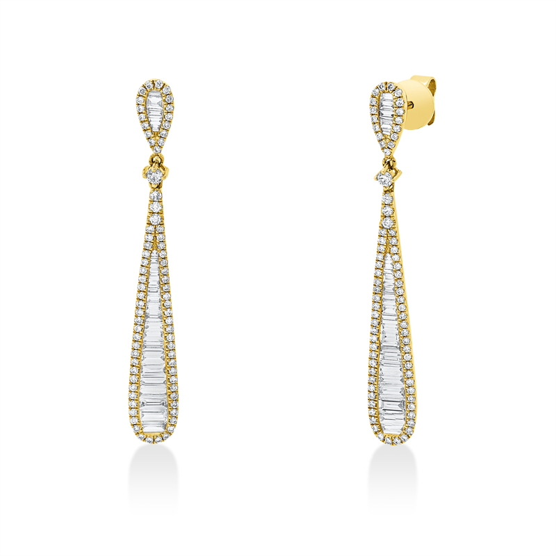 Image 90004892 - Ohrschmuck 18 kt GG, 34 Baguette 0,44 ct, TW-si, 13 Baguette 0,46 ct, TW-si, 150 ...
