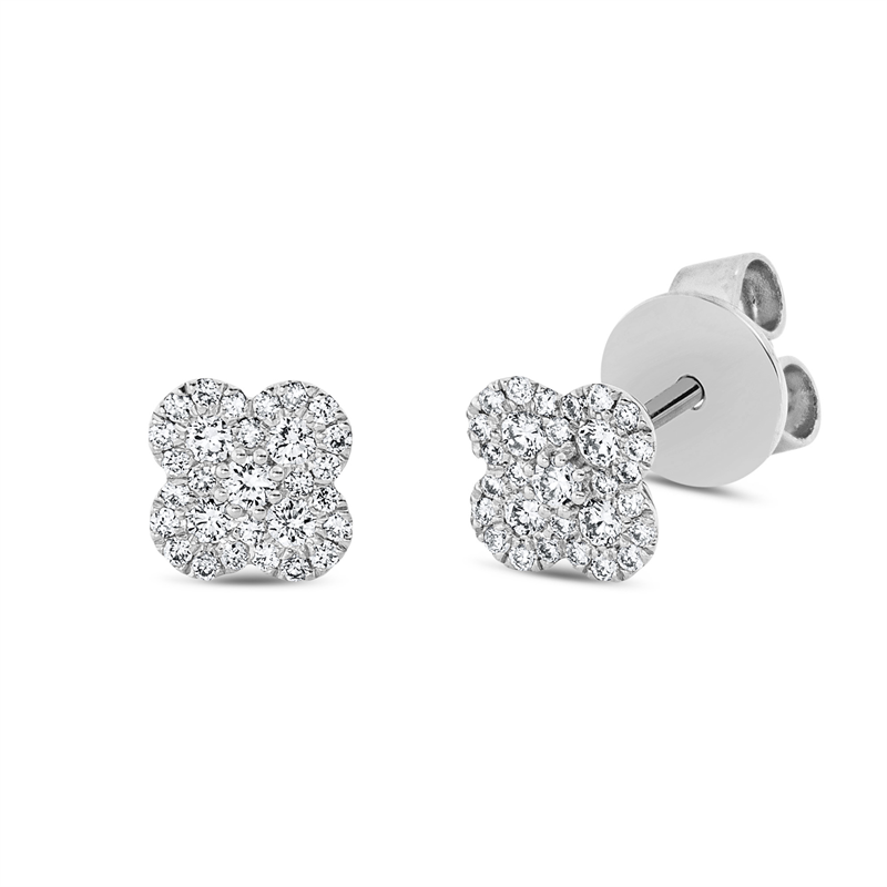 Image 90004899 - Ohrstecker 18 kt WG, 58 Brillanten 0,22 ct, TW-si, H:6,3 mm, B:6,3 mm, S:1,9 ...