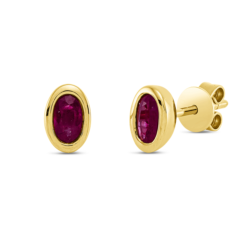 Image 90004926 - Ohrstecker Zarge 18 kt GG, 2 Rubine 0,57 ct rot, H:6,3 mm, B:2,4 mm, S:4,2 ...