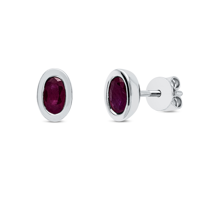 Image 90004927 - Ohrstecker Zarge 18 kt WG, 2 Rubine 0,53 ct rot, H:6,7 mm, B:2,8 ...