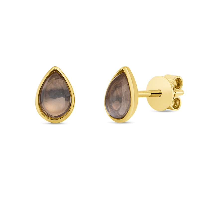 Image 90004939 - Ohrstecker Zarge 18 kt GG Tropfen, 2 Mondsteine 0,77 ct, H:6,9 mm, B:5,0 mm, S:3,6 ...