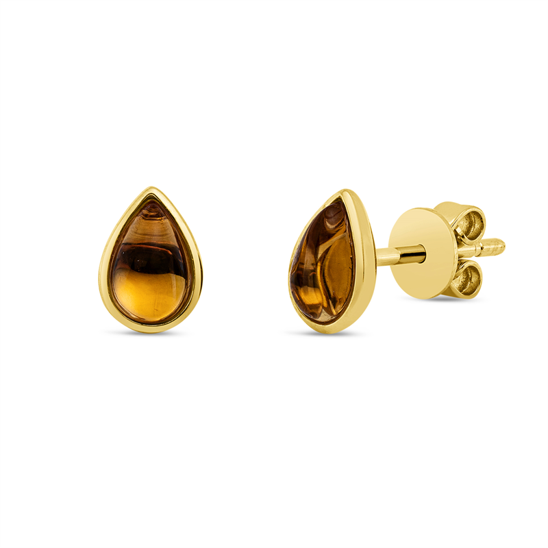 Image 90004940 - Ohrstecker Zarge 18 kt GG Tropfen, 2 Citrin 0,69 ct =*=*= Unterkategorie: Farbstein ...
