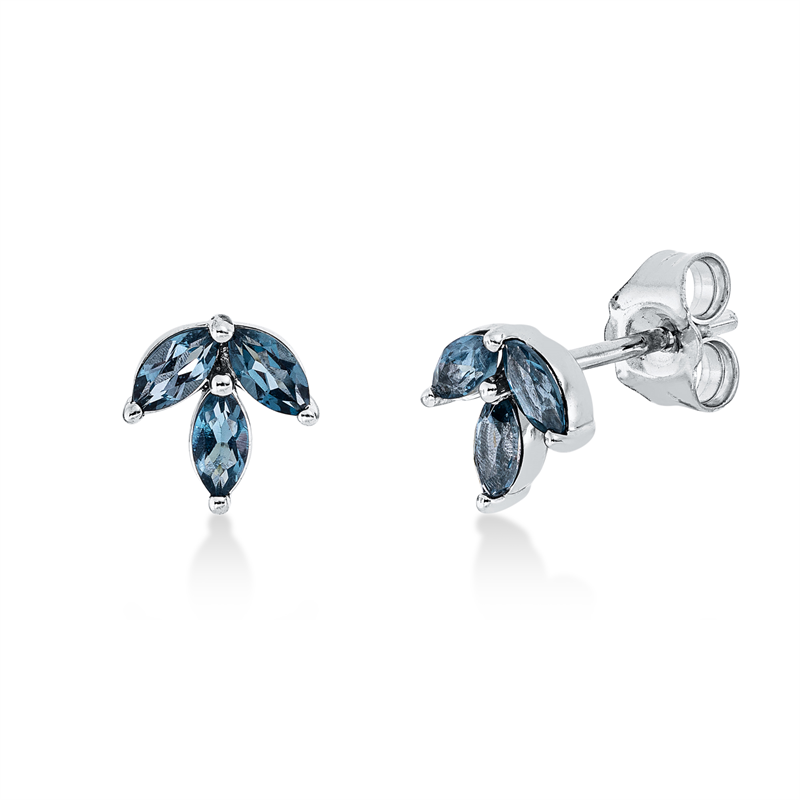 Image 90004942 - Ohrstecker 18 kt WG, 6 Topase 0,60 ct Lond. blue =*=*= Unterkategorie: Farbstein ...