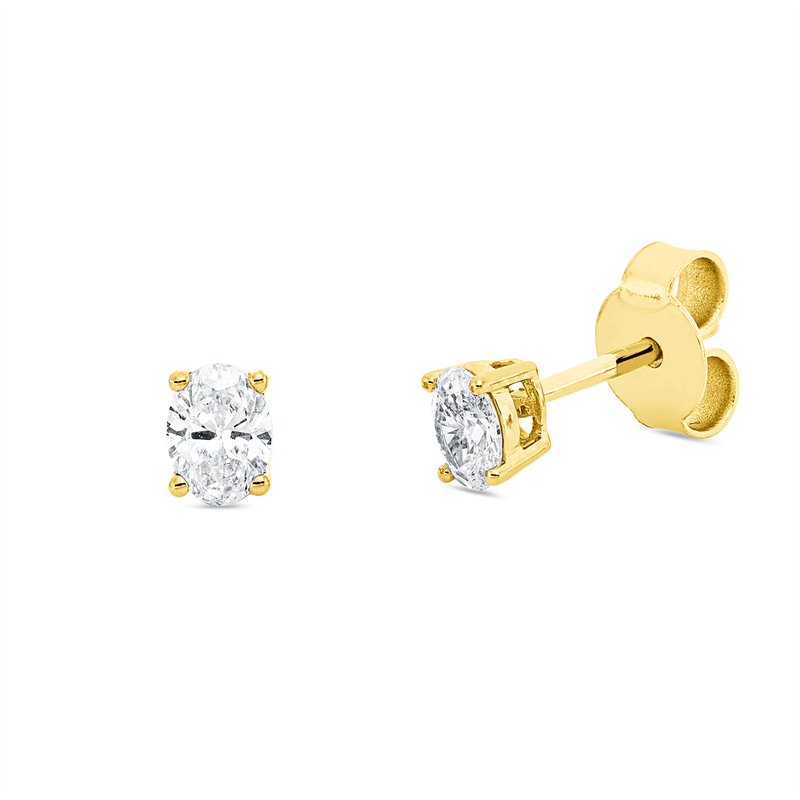 Image 90004943 - Ohrstecker 4er-Krappe 18 kt GG, 2 Oval 0,38 ct, TW-si =*=*= Unterkategorie: Solitaire, ...