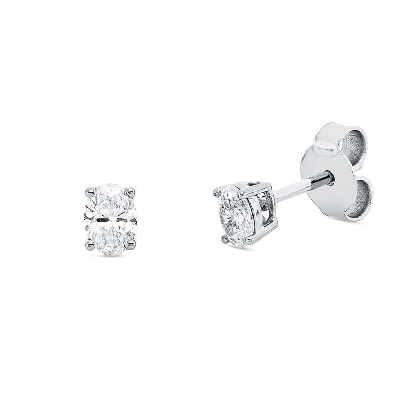 Image 90004945 - Ohrstecker 4er-Krappe 18 kt WG, 2 Oval 0,38 ct, TW-si =*=*= Unterkategorie: Solitaire, ...