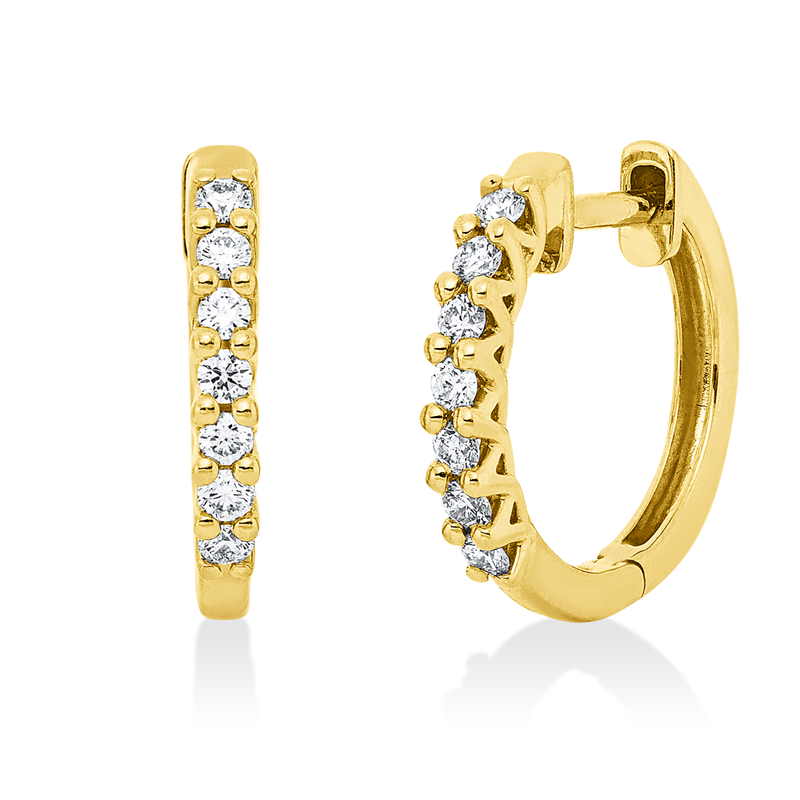 Image 90004955 - Creolen 18 kt GG, 14 Brillanten 0,26 ct, TW-si, H:14,6 mm, B:15,8 mm, S:2,2 ...