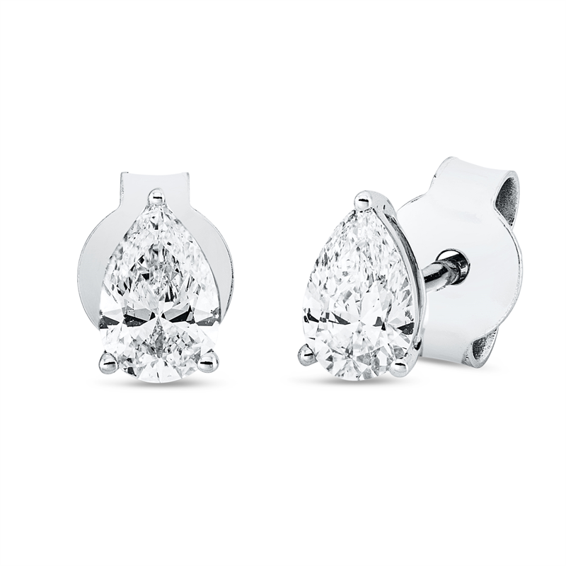 Image 90004958 - Ohrstecker 3er-Krappe 18 kt WG, GIA2526303640 GIA6522755810, 2 Tropfen 0,61 ct, D-vs2, ...