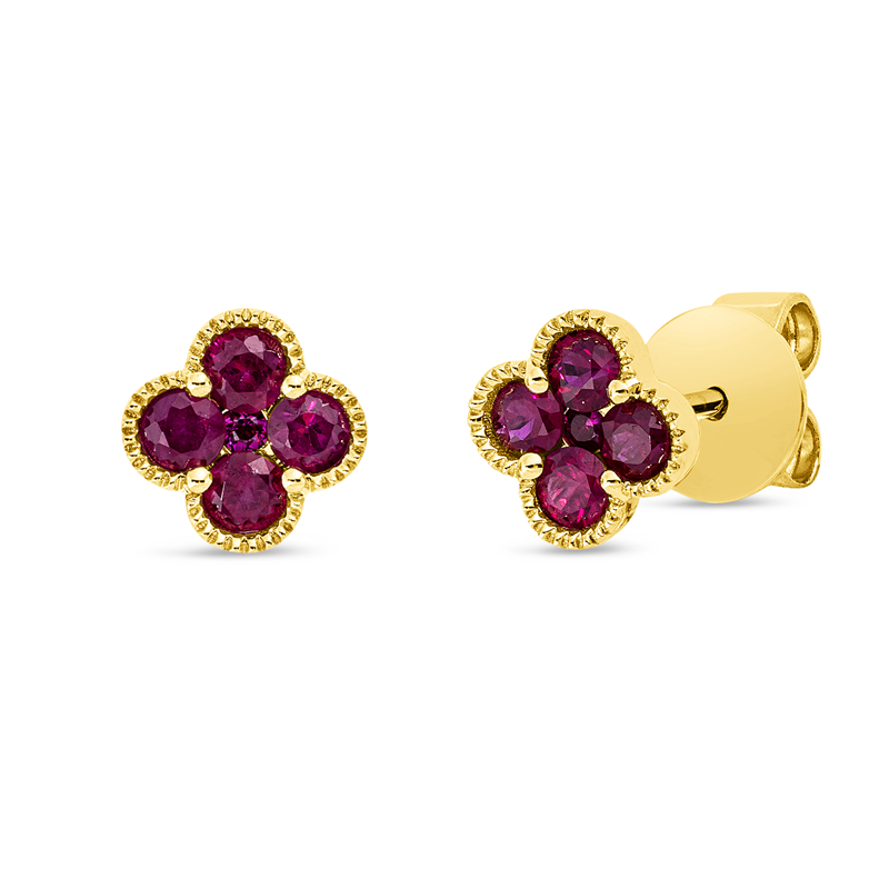 Image 90004999 - Ohrstecker 18 kt GG, 8 Rubine 0,46 ct rot, 2 Rubine 0,03 ct rot =*=*= Unterkategorie: ...