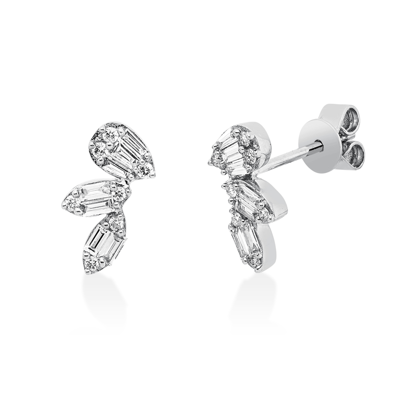 Image 90005011 - Ohrstecker 18 kt WG, 8 Baguette 0,13 ct, TW-vsi, 6 Trapeze 0,08 ct, TW-vsi, 14 Brillanten ...