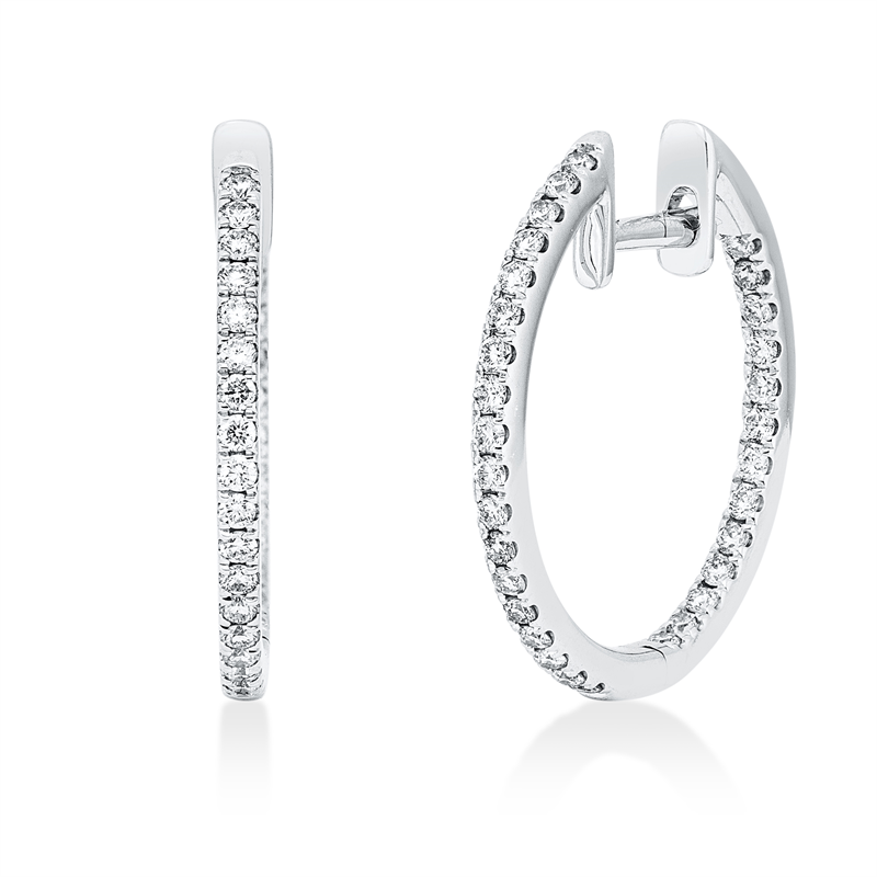 Image 90005012 - Creolen 14 kt WG, 62 Brillanten 0,51 ct, TW-si, H:20,0 mm, B:20,0 mm, S:1,4 ...