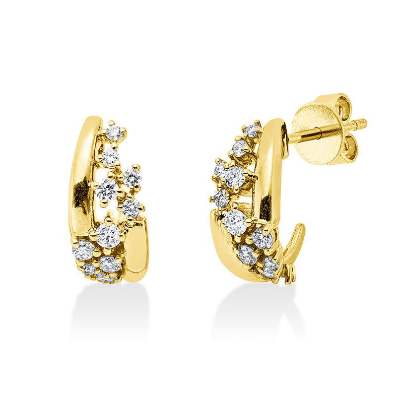 Image 90005013 - Ohrstecker 14 kt GG, 8 Brillanten 0,17 ct, W-si/pi, 14 Brillanten 0,17 ct, ...