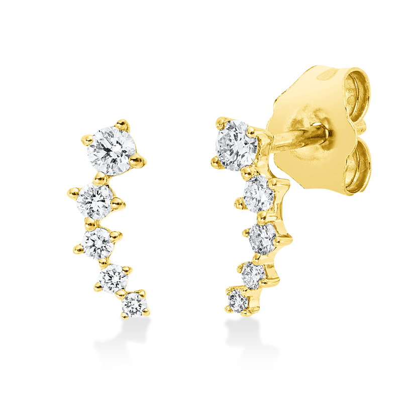 Image 90005018 - Ohrstecker 18 kt GG, 6 Brillanten 0,13 ct, TW-si, 4 Brillanten 0,03 ct, TW-si, H:8,5 mm, ...
